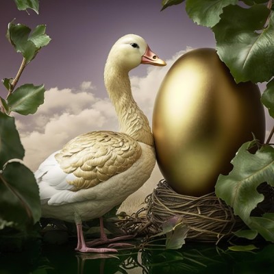 Читати казку Емми Андієвської про гуску, яку змушували нести прості яйця замість золотих 