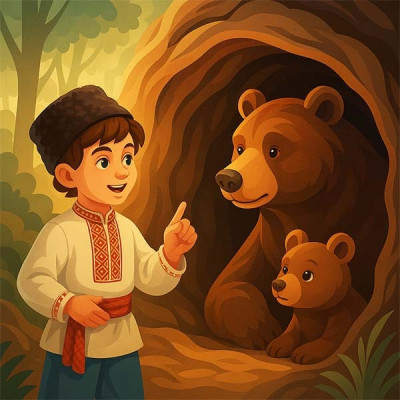 Читати українську народну казку про хлопчика-пастушка і ведмедятко Хлопчик-пастушок і ведмедятко (українська народна казка)