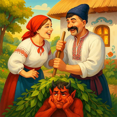 Як чорт посварив чоловіка з жінкою (українська народна казка)