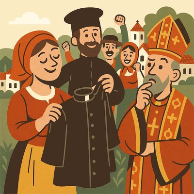 Як жінка зробила з чоловіка попа (македонська казка)