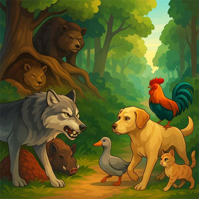 Читати українську народну казку про те, як звірі воювали Як звірі воювали (українська народна казка)