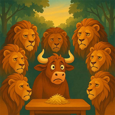 Сім левів і один бик (ефіопська казка)