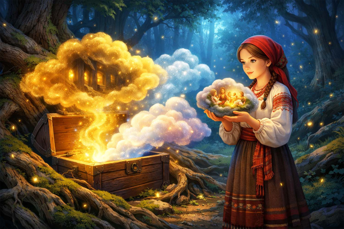 Читати українську народну казку про cкриню чужих снів Скриня чужих снів (українська народна казка)