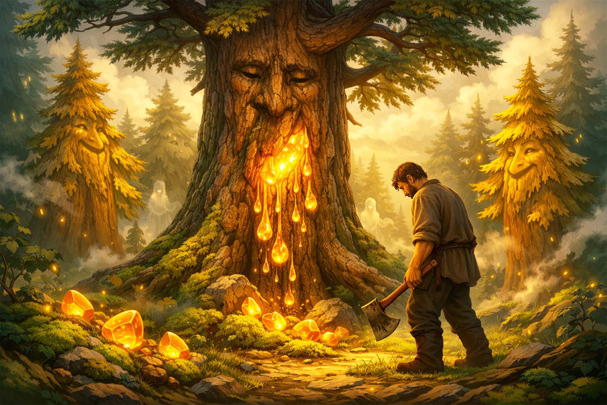 Читати українську народну казку про те, звідки взявся бурштин Звідки взявся бурштин (українська народна казка)