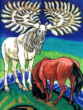 Кінь, корова і білий лось (алтайська казка)